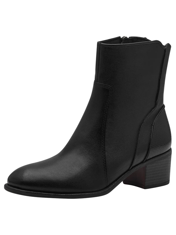 MARCO TOZZI Women's Cowboy Leather Heeled Ankle Boots, Black (Black Comb), 5 UK