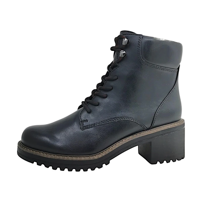 MARCO TOZZI Women's Lace Up Block Heel Ankle Boots with Zip, black, 5 UK - Image 1