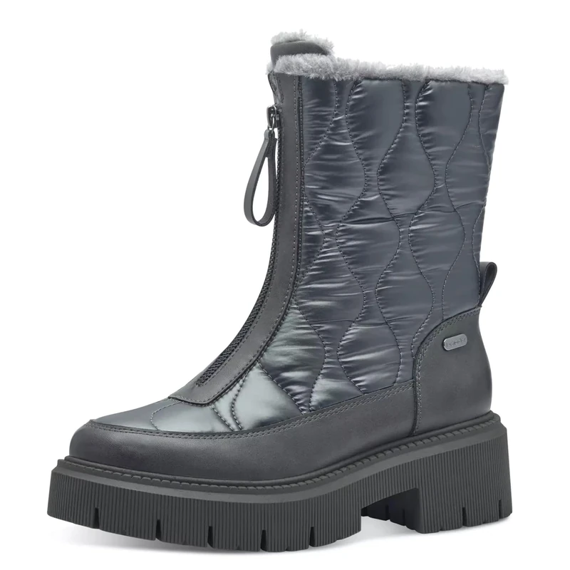 MARCO TOZZI Women's Bootie Zip+Slip 2-26449-43 Fashion Boots, Pewter Comb, 38 EU, pewter comb, 6 UK