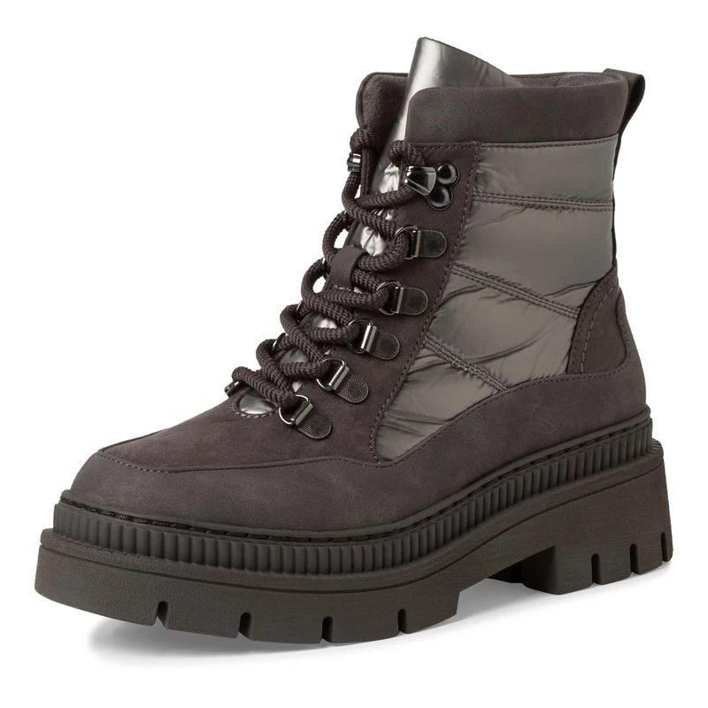 MARCO TOZZI Women's Laced Bootie 2-26224-41 Fashion Boot, Pewter Comb, 7.5 UK