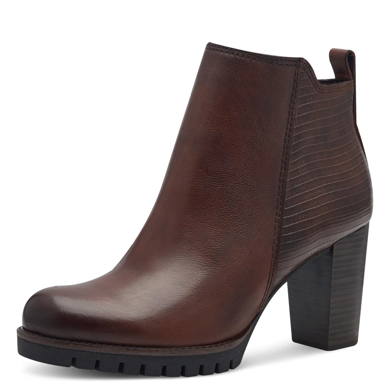 MARCO TOZZI Women's Bootie Zip + Briefs 2-25428-43 Fashion Boot, Cognac Comb, 6.5 UK