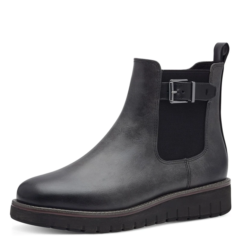 MARCO TOZZI Women's Chelsea Boots Flat with Zip, Dk Grey Comb, 9 UK