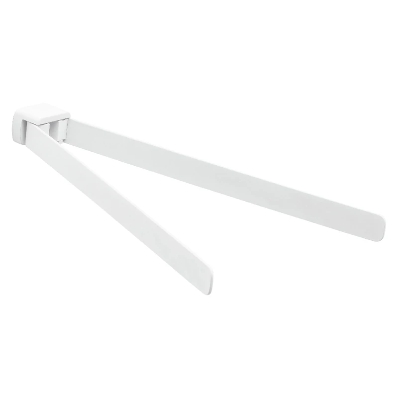 Gedy PIRENEI Bathroom Towel Rail Double Wall, Matte White, Brass, 35.9 x 4.6 x 3.3