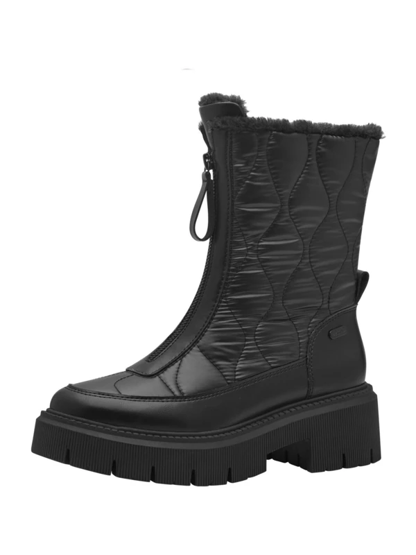 MARCO TOZZI Women's Ankle Boots without Heel Lined with Platform, Black (Black Comb), 8 UK