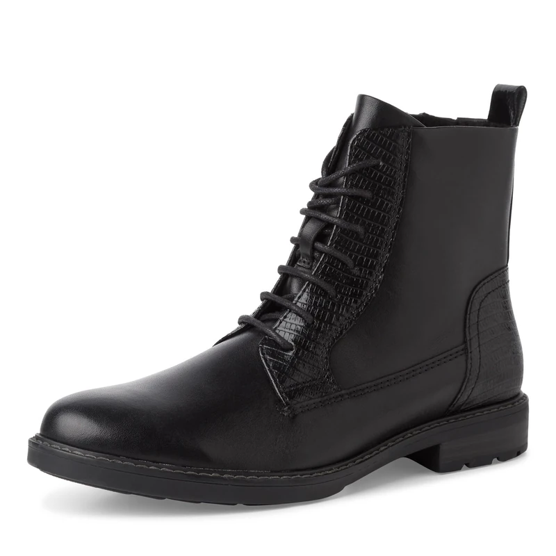 MARCO TOZZI Women's Bootie Laced 2-25102-41 Fashion Boots, Black Comb, 36 EU, Black (Black Comb), 4 UK
