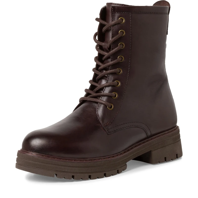 MARCO TOZZI Women's Lace-Up Leather Winter Boots Without Heel, mocha, 5 UK - Image 1