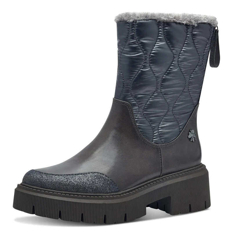 MARCO TOZZI by Guido Maria Kretschmer Women's Bootie Zip + Slip 2-86400-43 Fashion Boots, Pewter Comb, 37 EU, pewter comb, 5 UK