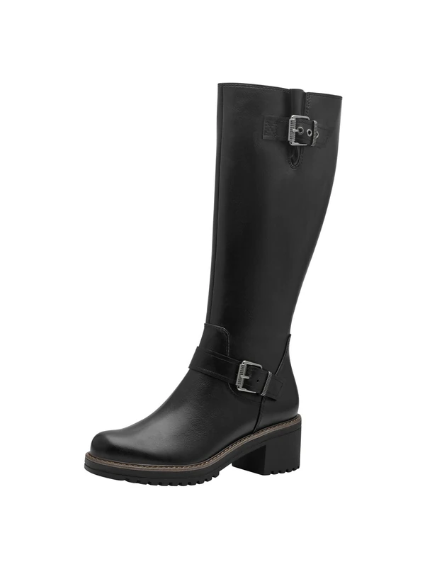 MARCO TOZZI Womens High Heel Vegan Zip Up Boots, black, 7 UK