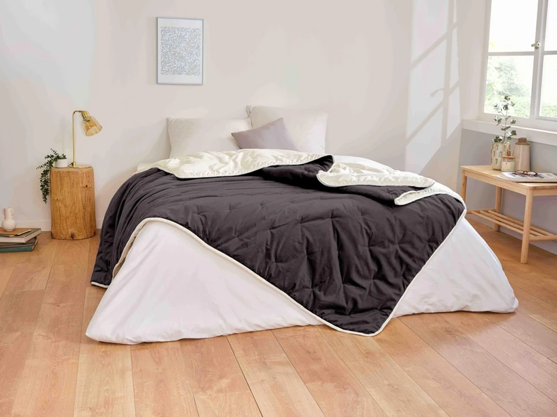 Toison d'or Denali Bed Cover, 220 cm x 240 cm Size, Steel - Image 1