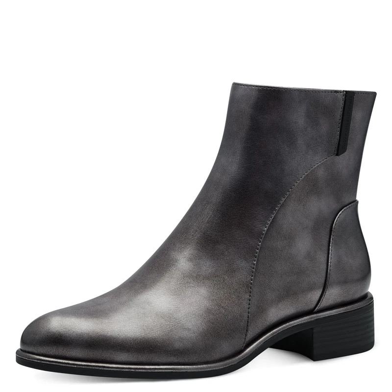 MARCO TOZZI by Guido Maria Kretschmer Women's Ankle Boots without Heel Faux Leather Pointed, Grey (pewter), 4 UK