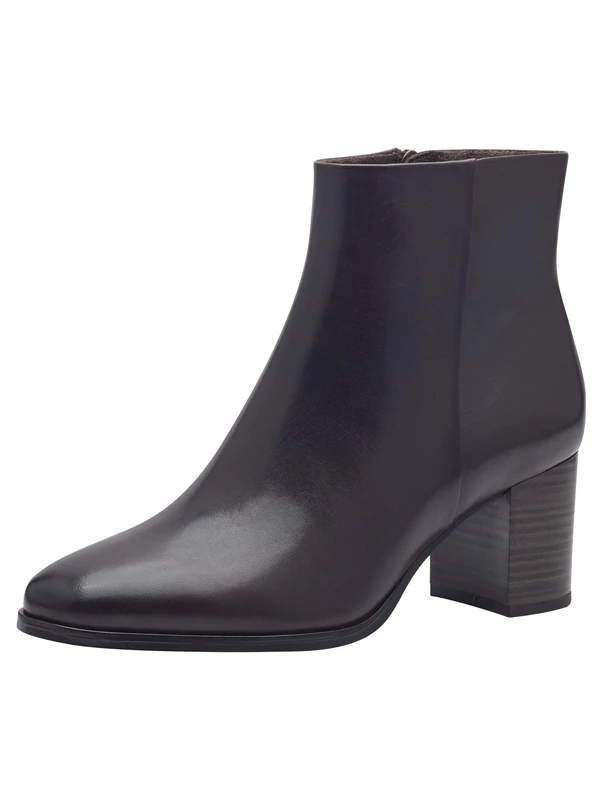 MARCO TOZZI Ladies Leather Zip Up Ankle Boots, mocha, 8 UK