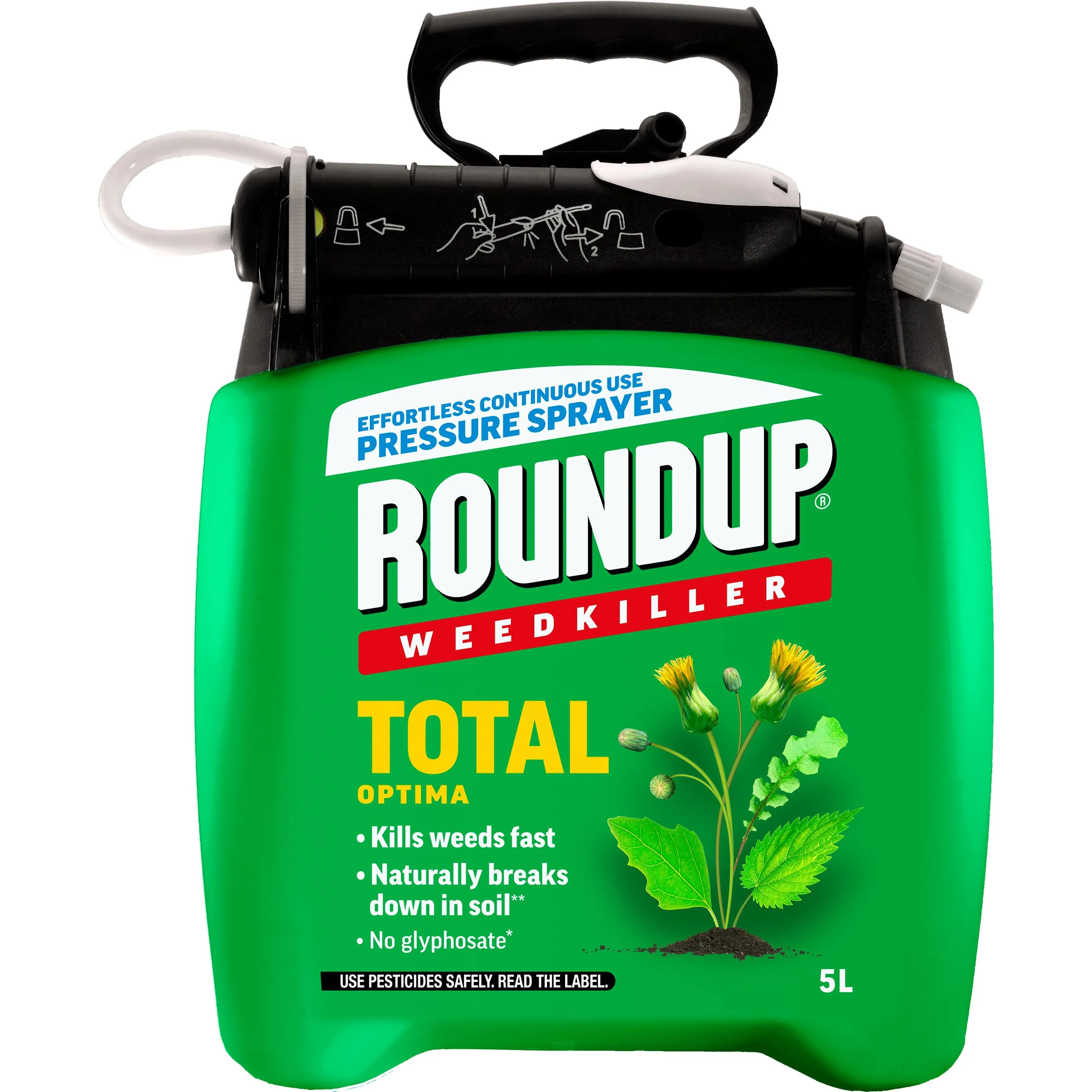 Roundup Weedkiller Total Optima, pump spray, 5 litre