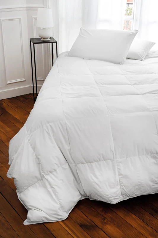 Toison d'or Plumdor Percale Cotton Piping Duvet, 240 cm x 260 cm, White