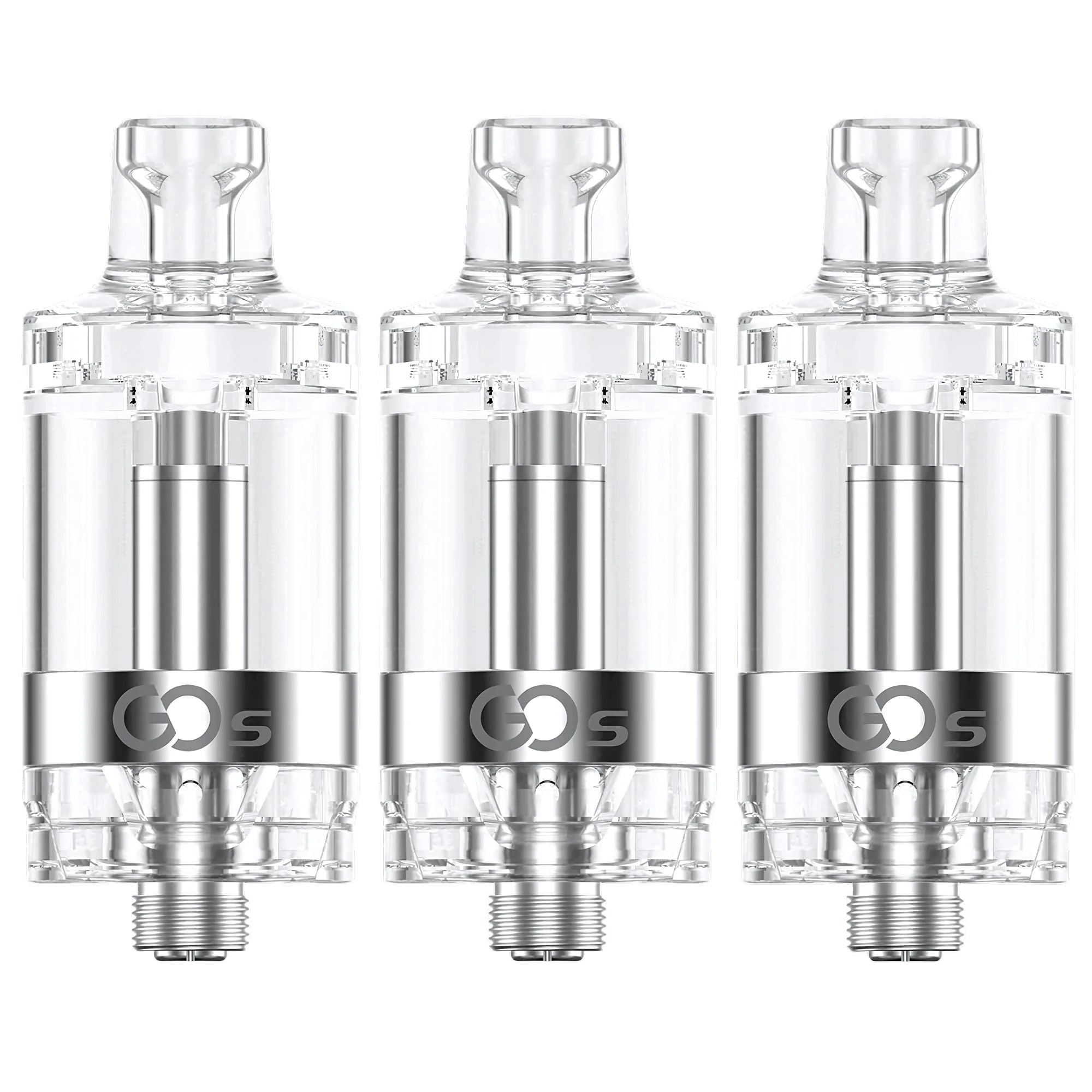 Innokin GO S Tank - 3 Pack - E Cigarette Tank, 1.6 Ohm, Sliding Top Cap, Adjustable Airflow, Ecig, 2ml No Nicotine (Clear)