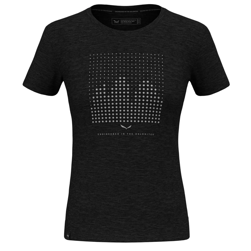 Salewa Eagle Dotted Mountain Merino T-Shirt Women, Black Out, M