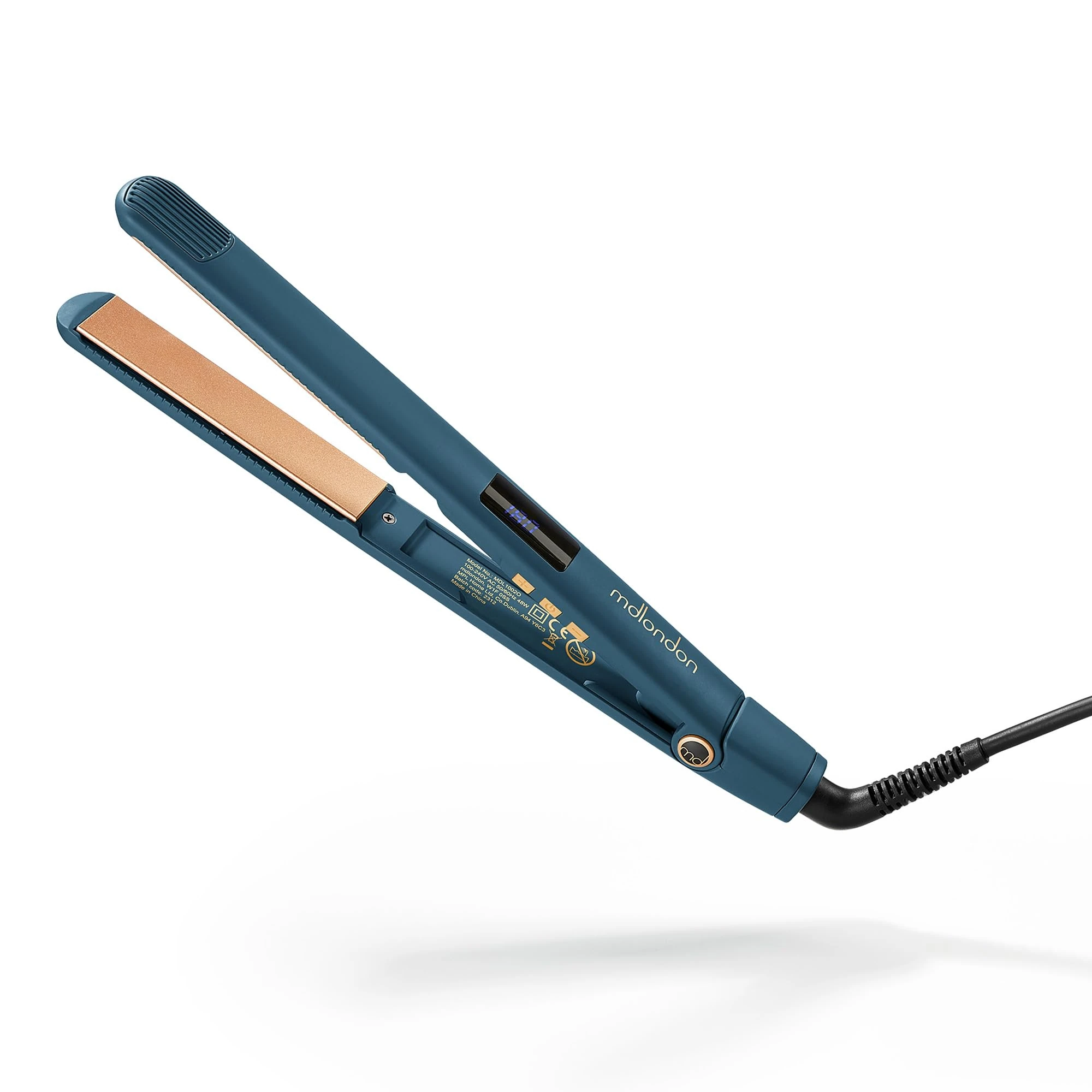 mdlondon Strait Ceramic Hair Straighteners (Casal Blue), Professional Straighteners for Short or Long Hair, Flat Iron for Women & Men - Genuine mdlondon Straightners
