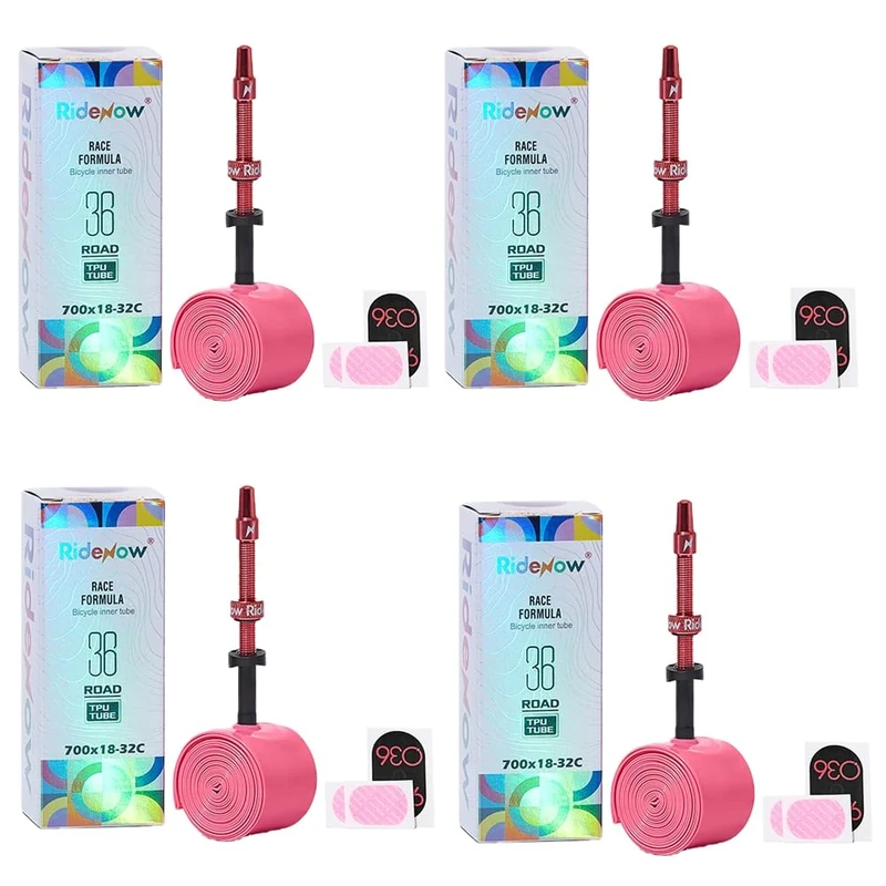 RIDENOW TPU Inner Tube 700C x 18-32C, Lightweight 36g (4-Pack, 65mm Presta Valve)