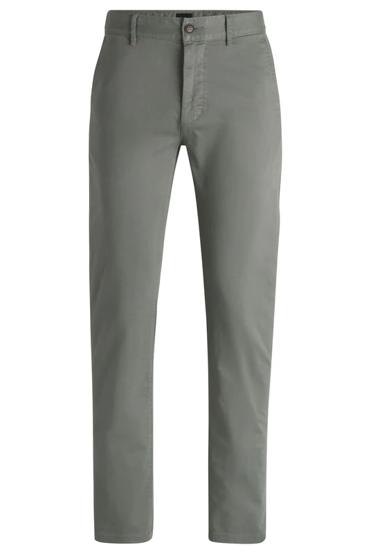 BOSS Mens Chino Slim Slim-fit Chinos in Stretch-Cotton Satin