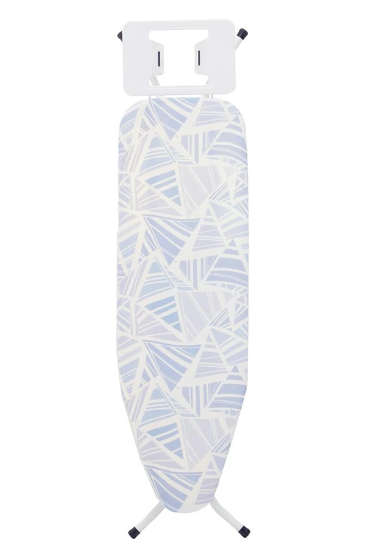 Premier Housewares Powder Blue Abstract Ironing Board Contemporary Foldable Design with Sturdy Iron Support, Metal and Textile, 34x88x131cm