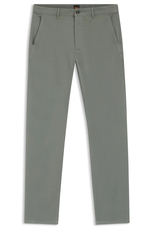 BOSS Mens Chino Slim Slim-fit Chinos in Stretch-Cotton Satin