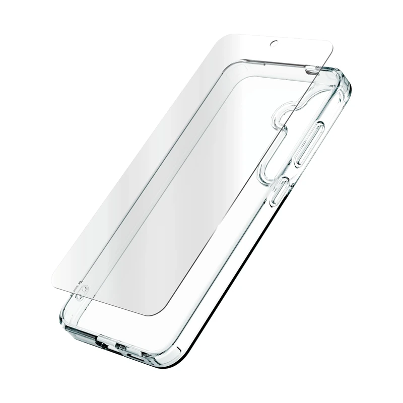 ZAGG InvisibleShield Glass Elite 360 Bundle Tempered Glass Screen Protector and Phone Case for Samsung Galaxy S24 [6.2-Inch], Smudge & Scratch-Resistant, Shockproof, Easy Application (Transparent)