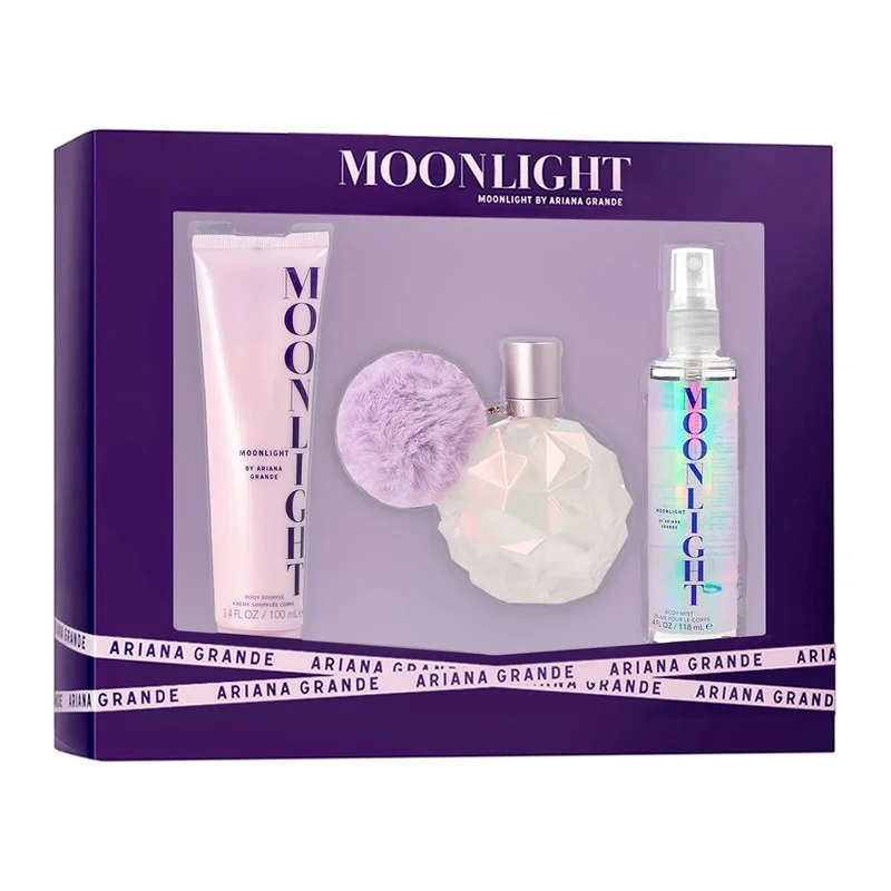 Moonlight by Ariana Grande for Women - 3 Pc Gift Set 3.4oz EDP Spray, 3.4oz Body Souffle, 4oz Body Mist