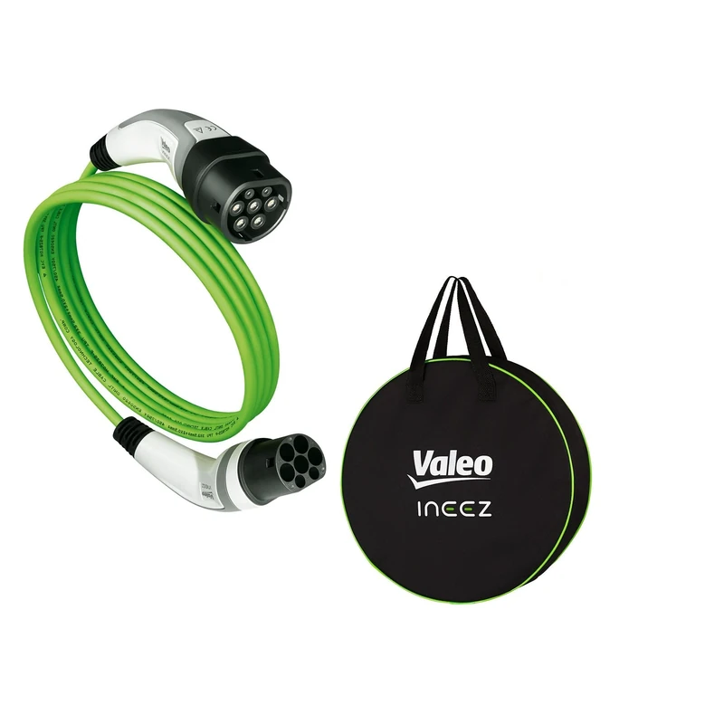 Valeo Ineez - 652111 - Charging Cable for Electric or Plug-In Hybrid Vehicles with Transportation Bag - Type 2 to Type 2-22 KW - 10 m
