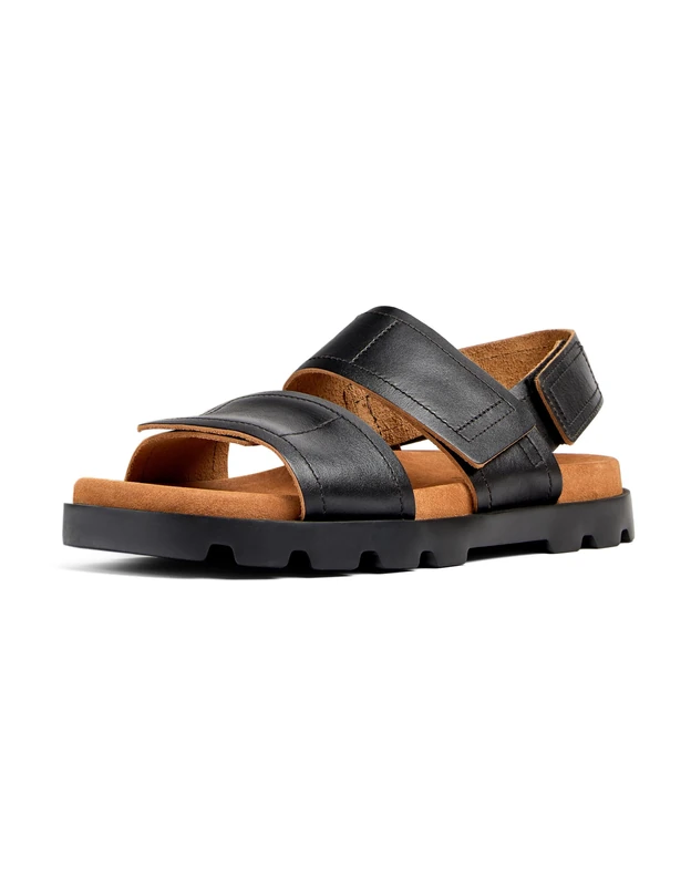 Camper Brutus Sandal K100777, Men's 2 Strap Sandal, Black 007, 8.5 UK