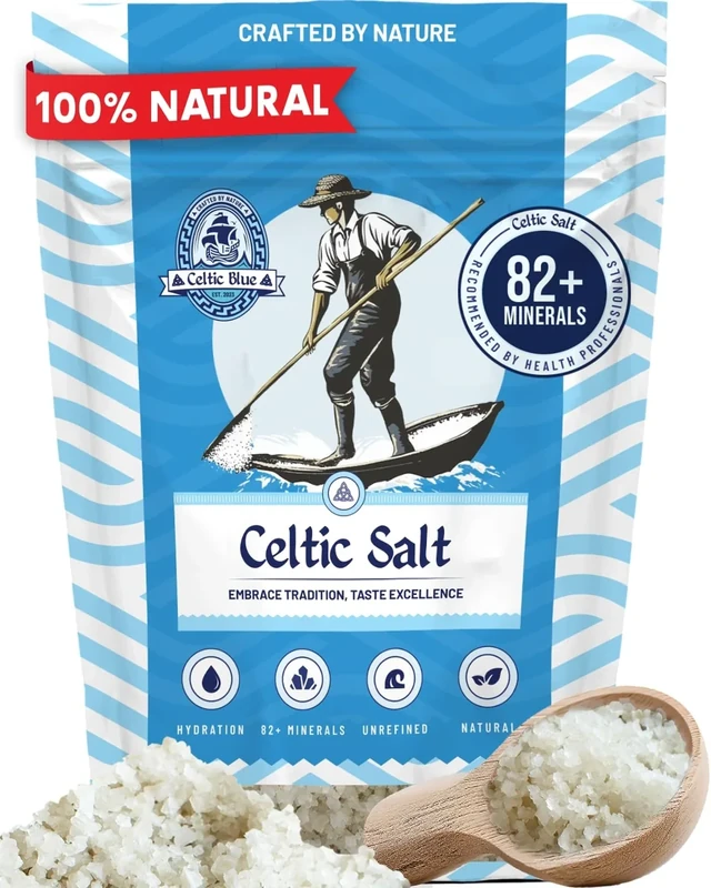 Celtic Blue Celtic Sea Salt 500g | 100% Unrefined Coarse Celtic Sea Salt | 82+ Essential Minerals & Nutrients | Light Grey Celtic Salt | Traditionally Hand Harvested from Guérande, France