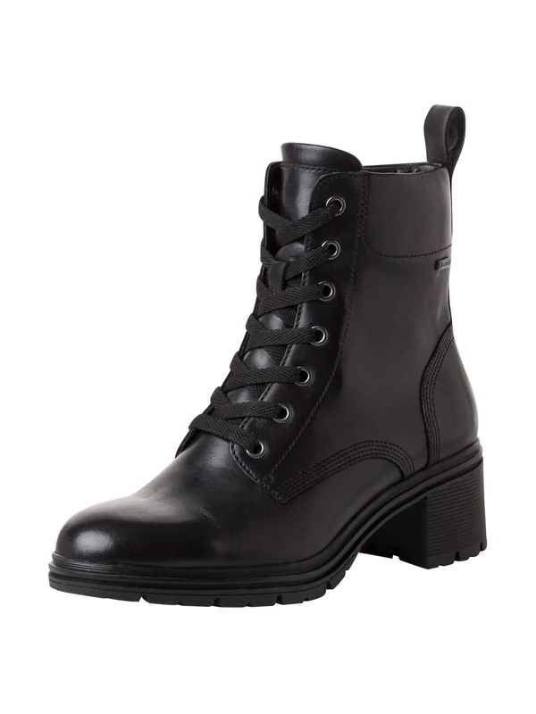Tamaris Women's Leather Heel Ankle Boots, black, 6 UK