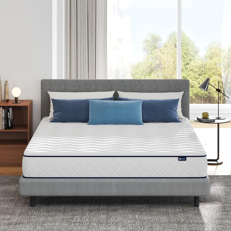 Avenco Small Double Mattresses 9.8 Inch 3 Zone Pocket Sprung Mattress 4FT Mattress with Breathable CertiPUR-US Foam, Skin-friendly OEKO-TEX Fabric 120x190x25cm