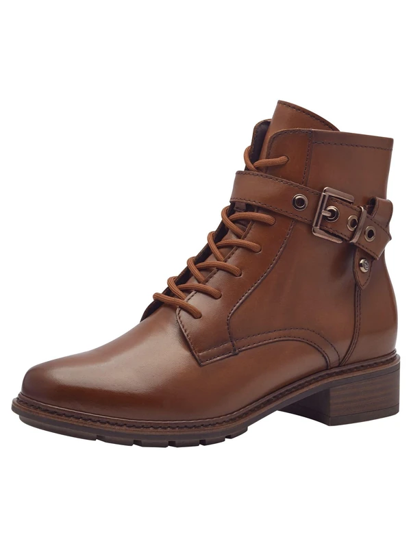 Tamaris Women's Block Heel Ankle Boots, Cognac, 5 UK