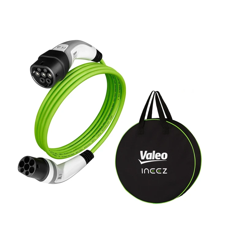 Valeo Ineez - 652108 - Charging Cable for Electric or Plug-In Hybrid Vehicles with Transportation Bag - Type 2 to Type 2-3.7 KW - 10 m