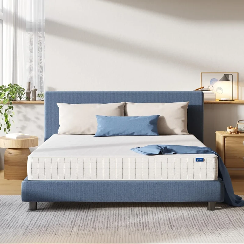 Avenco Super King Mattress, Medium Firm, Blue, 10.6 Inch, Pocket Sprung, Comfort Foam, 896 Coils, 3 Zone Support, Edge Support, Breathable, Hypoallergenic, 180x200x27cm