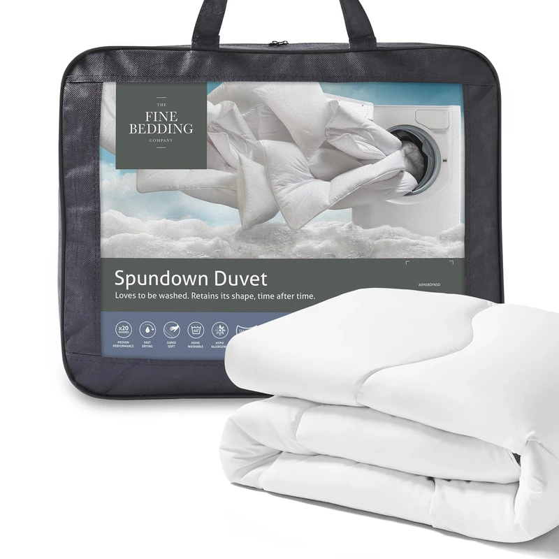 The Fine Bedding Company Spundown 9 + 4.5 Tog Double Duvet – Four Seasons Duvet with Recycled Eco Smartfil®, Hypoallergenic and Washable, Hotel Quality Quilt – Double Bed Size