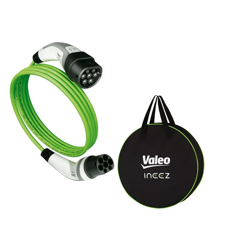 Valeo Ineez - 652105 - Charging Cable for Electric or Plug-In Hybrid Vehicles with Transportation Bag - Type 2 to Type 2-22 KW - 5 m