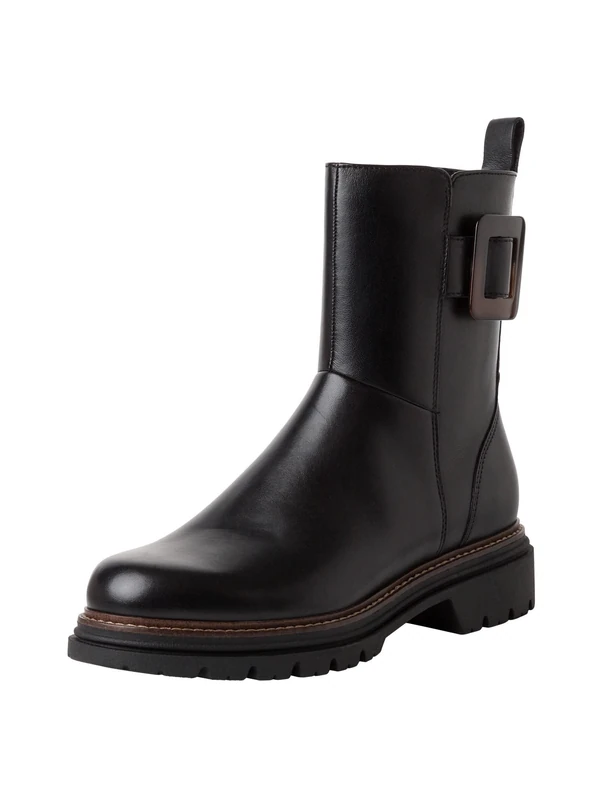 Tamaris Women's Leather Ankle Boots, Black (Black Leather), 7.5 UK