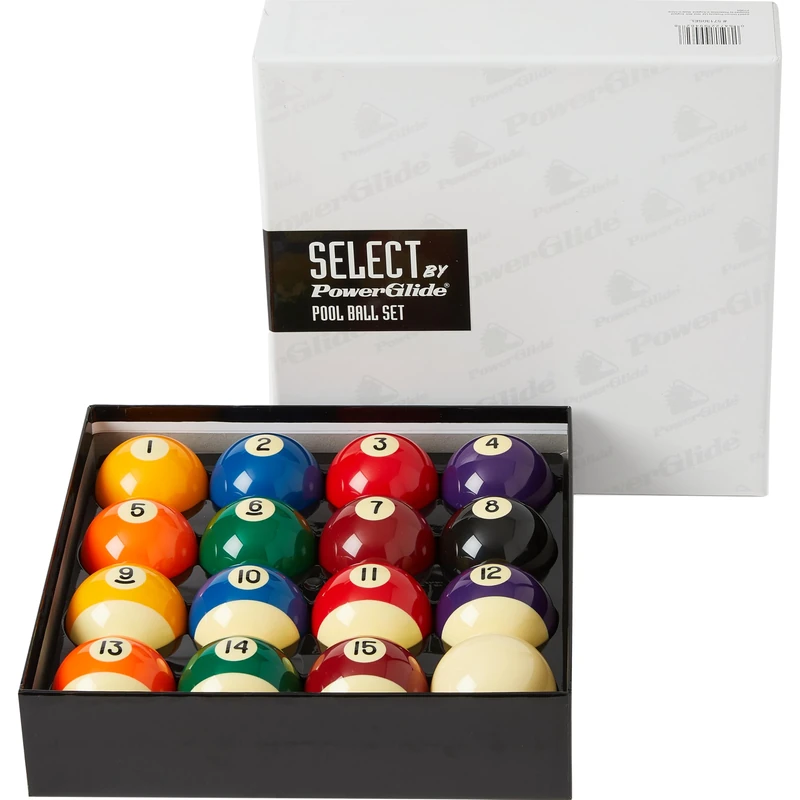 POWERGLIDE 16 Ball Pool Billiards Set | Spots and Stripes | Tournament | Premium Select Full Size | 2 1/4" / 57.0mm Diameter | Boxed - Image 1