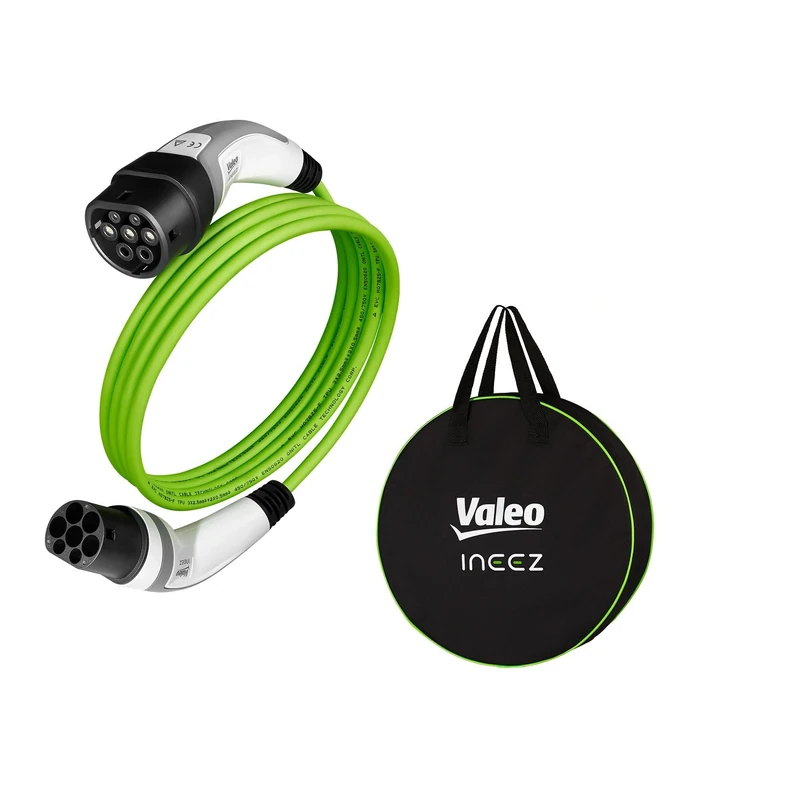Valeo Ineez - 652103 - Charging Cable for Electric or Plug-In Hybrid Vehicles with Transportation Bag - Type 2 to Type 2-7.4 KW - 5 m