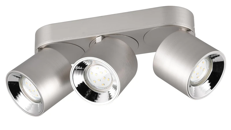 TRIO Recessed and Surface-Mounted luminaire Guayana 651000307, matt Nickel Metal, Except 3X GU10