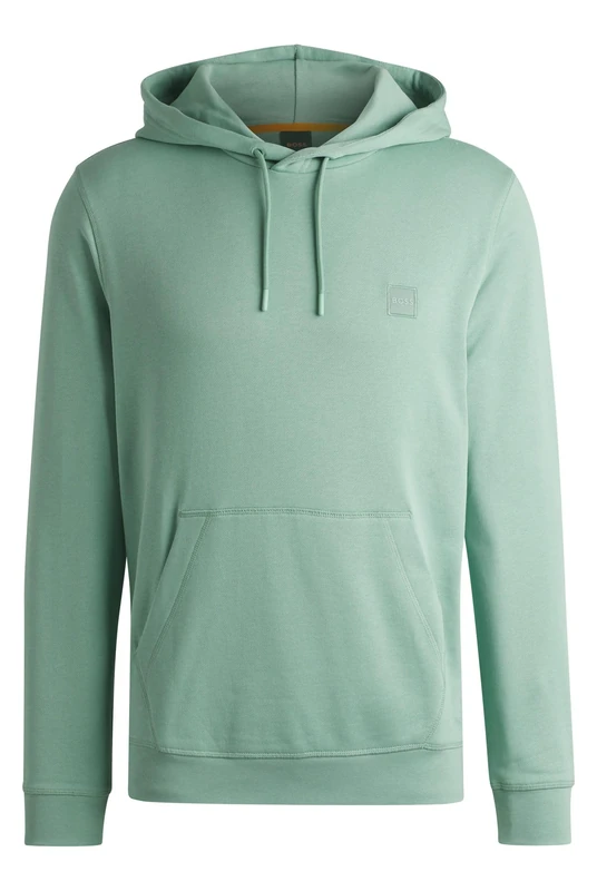 BOSS Men's Wetalk Logo Patch Hoodie - Light Green