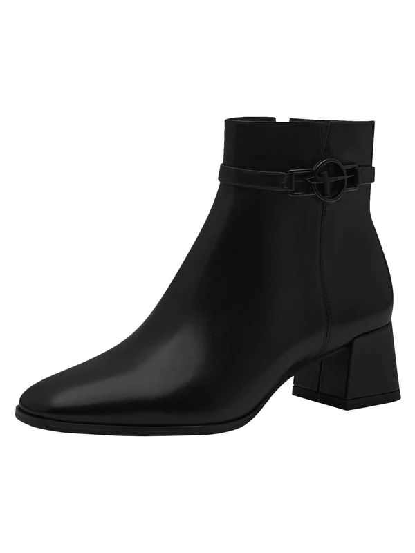 Tamaris Women's Leather Block Heel Ankle Boots, black, 4 UK