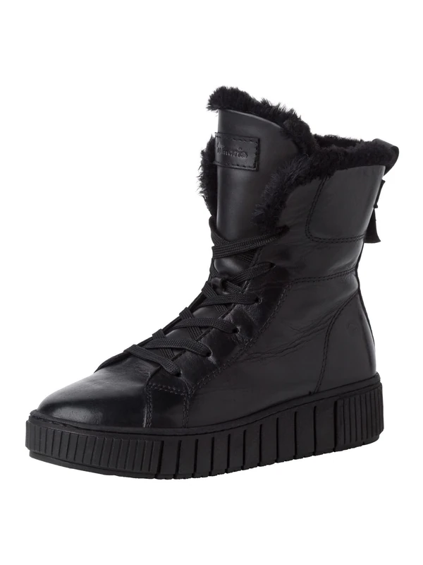 Tamaris Women's Flat Boots, Black (Black Leather), 3.5 UK