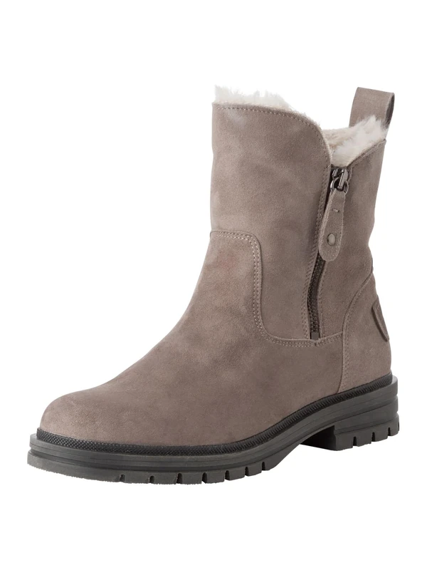 Tamaris Women's Warm Lining Boots Leather Block Heel, gray, 7.5 UK