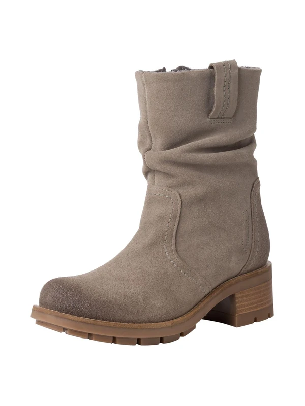 Tamaris Women's Leather Block Heel Ankle Boots, gray, 6 UK
