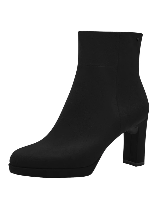 Tamaris Women's Textile Block Heel Ankle Boots, black, 7.5 UK