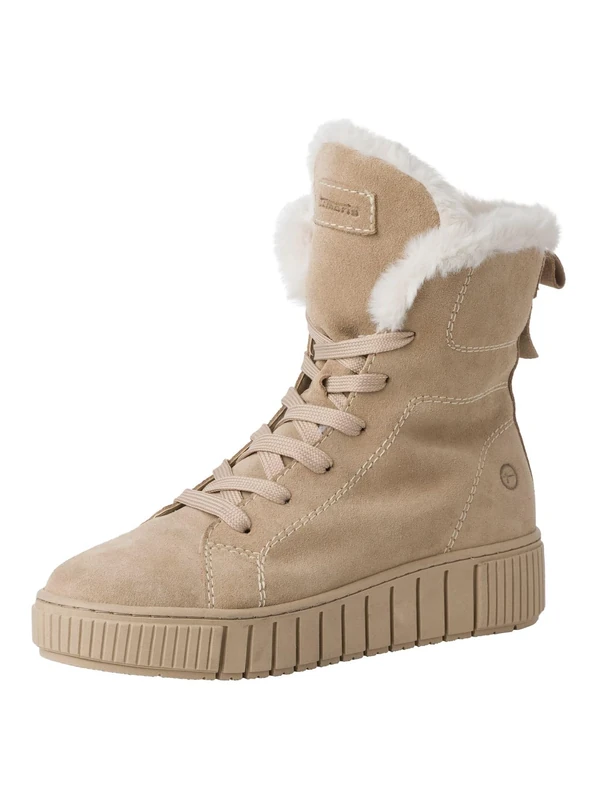 Tamaris Women's Flat Boots, beige, 37 EU