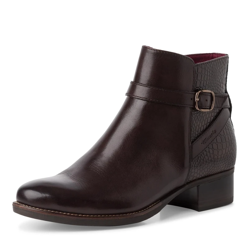 Tamaris Women's Block Heel Ankle Boots, mocha, 3.5 UK - Image 1