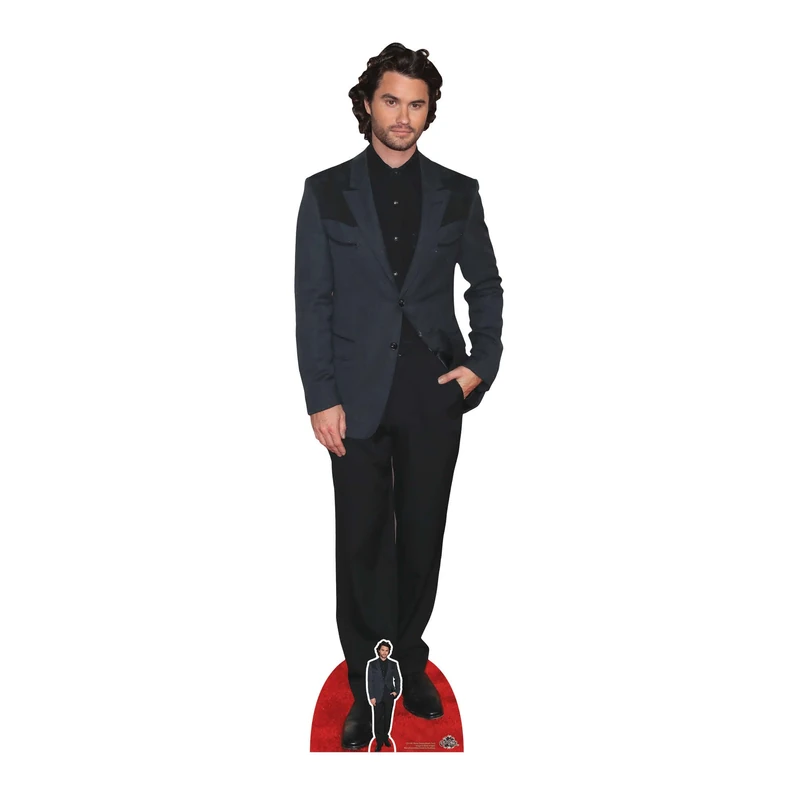 Star Cutouts CS1186 Chase Stokes Black Suit Height 186cm Cardboard Cutout with Mini