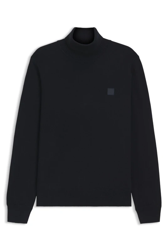 BOSS Mens Akiro S Rollneck Sweater in Cotton and Cashmere